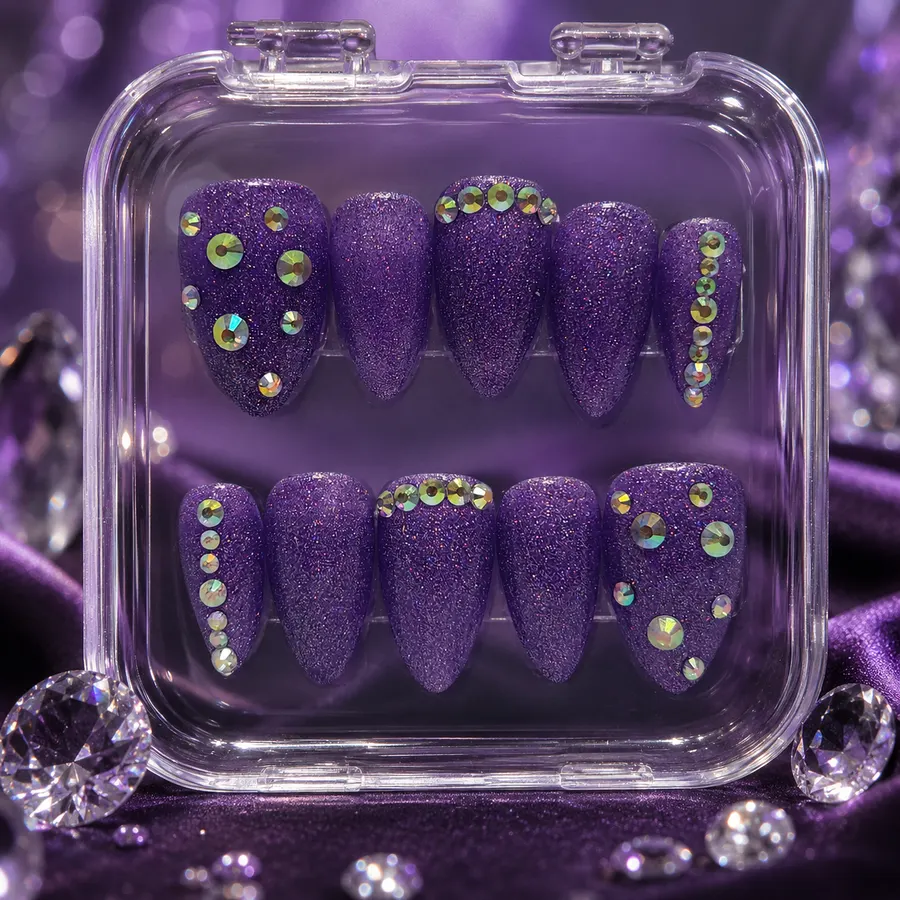 Amethyst Sparkle press-on nail set